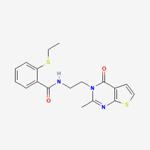 B2913491 2-(ethylthio)-N-(2-(2-methyl-4-oxothieno[2,3-d]pyrimidin-3(4H)-yl)ethyl)benzamide CAS No. 1904186-65-7
