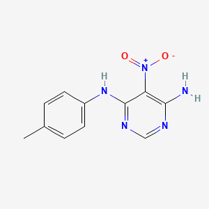molecular formula C11H11N5O2 B2913502 5-nitro-N4-(p-tolyl)pyrimidine-4,6-diamine CAS No. 391225-25-5