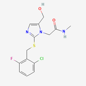 2-(2-((2-chloro-6-fluorobenzyl)thio)-5-(hydroxymethyl)-1H-imidazol-1-yl)-N-methylacetamide