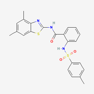 molecular formula C23H21N3O3S2 B2913595 N-(4,6-dimethyl-1,3-benzothiazol-2-yl)-2-(4-methylbenzenesulfonamido)benzamide CAS No. 361469-55-8