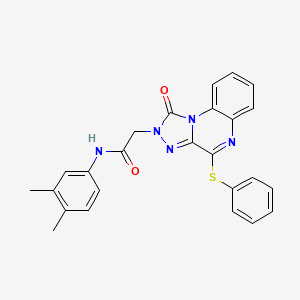 molecular formula C25H21N5O2S B2913602 N-(3,4-dimethylphenyl)-2-[1-oxo-4-(phenylsulfanyl)-1H,2H-[1,2,4]triazolo[4,3-a]quinoxalin-2-yl]acetamide CAS No. 1111316-79-0
