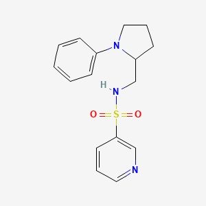 molecular formula C16H19N3O2S B2913614 N-[(1-phenylpyrrolidin-2-yl)methyl]pyridine-3-sulfonamide CAS No. 1797281-10-7