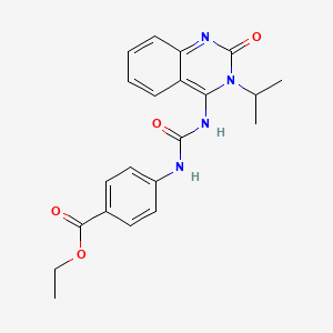 molecular formula C21H22N4O4 B2913659 ethyl 4-({[(4E)-2-oxo-3-(propan-2-yl)-1,2,3,4-tetrahydroquinazolin-4-ylidene]carbamoyl}amino)benzoate CAS No. 899984-19-1