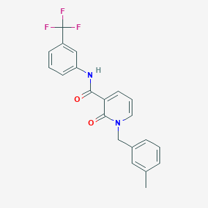 molecular formula C21H17F3N2O2 B2913687 1-[(3-methylphenyl)methyl]-2-oxo-N-[3-(trifluoromethyl)phenyl]-1,2-dihydropyridine-3-carboxamide CAS No. 946247-26-3