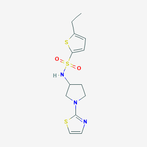 molecular formula C13H17N3O2S3 B2913691 5-ethyl-N-[1-(1,3-thiazol-2-yl)pyrrolidin-3-yl]thiophene-2-sulfonamide CAS No. 1797709-98-8