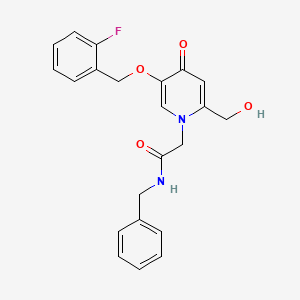 molecular formula C22H21FN2O4 B2913713 N-benzyl-2-(5-((2-fluorobenzyl)oxy)-2-(hydroxymethyl)-4-oxopyridin-1(4H)-yl)acetamide CAS No. 941974-29-4