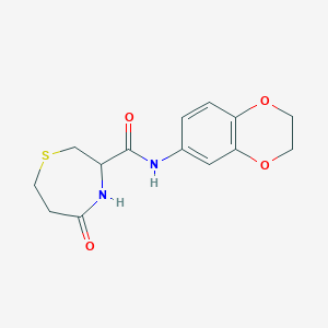 molecular formula C14H16N2O4S B2913718 N-(2,3-dihydro-1,4-benzodioxin-6-yl)-5-oxo-1,4-thiazepane-3-carboxamide CAS No. 1396581-02-4