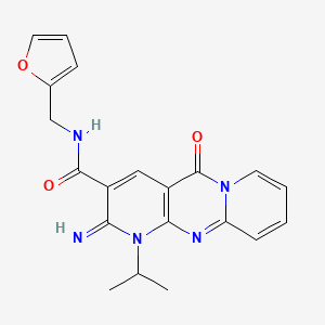 molecular formula C20H19N5O3 B2913731 N-(2-Furylmethyl)-2-imino-1-isopropyl-5-oxo-1,5-dihydro-2H-dipyrido[1,2-A:2,3-D]pyrimidine-3-carboxamide CAS No. 618080-97-0