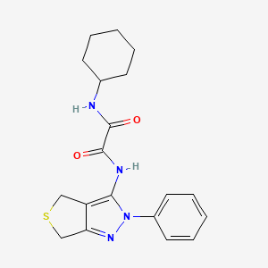 molecular formula C19H22N4O2S B2913735 N'-cyclohexyl-N-{2-phenyl-2H,4H,6H-thieno[3,4-c]pyrazol-3-yl}ethanediamide CAS No. 899969-42-7