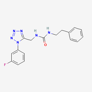 molecular formula C17H17FN6O B2913779 1-((1-(3-fluorophenyl)-1H-tetrazol-5-yl)methyl)-3-phenethylurea CAS No. 920485-43-4