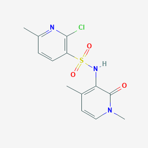 molecular formula C13H14ClN3O3S B2913800 2-chloro-N-(1,4-dimethyl-2-oxo-1,2-dihydropyridin-3-yl)-6-methylpyridine-3-sulfonamide CAS No. 1808657-84-2