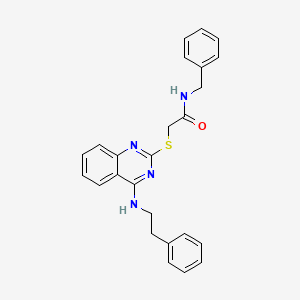 molecular formula C25H24N4OS B2913803 N-benzyl-2-((4-(phenethylamino)quinazolin-2-yl)thio)acetamide CAS No. 422532-54-5