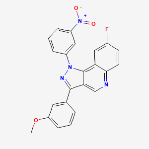 molecular formula C23H15FN4O3 B2913807 8-fluoro-3-(3-methoxyphenyl)-1-(3-nitrophenyl)-1H-pyrazolo[4,3-c]quinoline CAS No. 901005-40-1