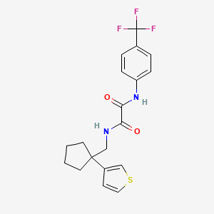 molecular formula C19H19F3N2O2S B2913824 N-{[1-(thiophen-3-yl)cyclopentyl]methyl}-N'-[4-(trifluoromethyl)phenyl]ethanediamide CAS No. 2034517-03-6