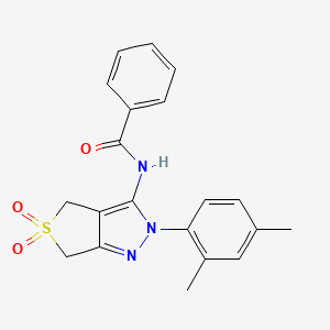 molecular formula C20H19N3O3S B2913839 N-(2-(2,4-dimethylphenyl)-5,5-dioxido-4,6-dihydro-2H-thieno[3,4-c]pyrazol-3-yl)benzamide CAS No. 681268-23-5