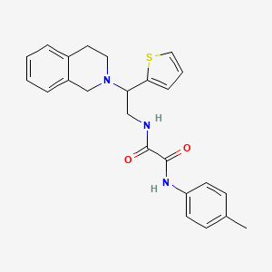 molecular formula C24H25N3O2S B2913851 N1-(2-(3,4-dihydroisoquinolin-2(1H)-yl)-2-(thiophen-2-yl)ethyl)-N2-(p-tolyl)oxalamide CAS No. 898452-71-6