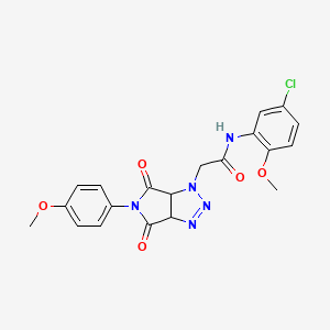 molecular formula C20H18ClN5O5 B2913863 N-(5-chloro-2-methoxyphenyl)-2-[5-(4-methoxyphenyl)-4,6-dioxo-1H,3aH,4H,5H,6H,6aH-pyrrolo[3,4-d][1,2,3]triazol-1-yl]acetamide CAS No. 1052613-86-1