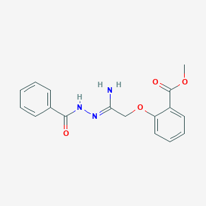 molecular formula C17H17N3O4 B2913869 methyl 2-[(2Z)-2-amino-2-[(phenylformamido)imino]ethoxy]benzoate CAS No. 338756-15-3