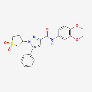 B2913886 N-(2,3-dihydrobenzo[b][1,4]dioxin-6-yl)-1-(1,1-dioxidotetrahydrothiophen-3-yl)-5-phenyl-1H-pyrazole-3-carboxamide CAS No. 1019100-01-6