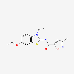 molecular formula C16H17N3O3S B2913928 (E)-N-(6-ethoxy-3-ethylbenzo[d]thiazol-2(3H)-ylidene)-3-methylisoxazole-5-carboxamide CAS No. 953143-97-0