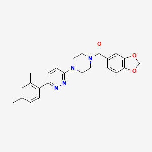 molecular formula C24H24N4O3 B2913977 Benzo[d][1,3]dioxol-5-yl(4-(6-(2,4-dimethylphenyl)pyridazin-3-yl)piperazin-1-yl)methanone CAS No. 1021103-95-6