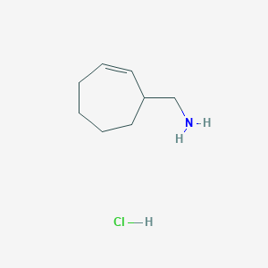 molecular formula C8H16ClN B2913987 Cyclohept-2-en-1-ylmethanamine;hydrochloride CAS No. 2260937-69-5
