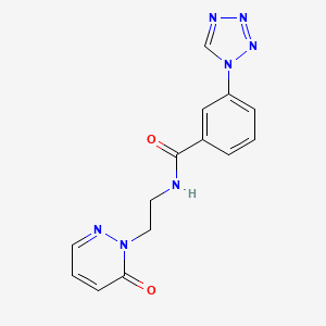 molecular formula C14H13N7O2 B2914010 N-(2-(6-oxopyridazin-1(6H)-yl)ethyl)-3-(1H-tetrazol-1-yl)benzamide CAS No. 1207060-41-0