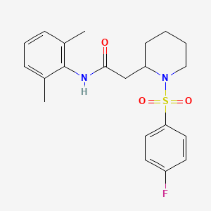 molecular formula C21H25FN2O3S B2914030 N-(2,6-dimethylphenyl)-2-(1-((4-fluorophenyl)sulfonyl)piperidin-2-yl)acetamide CAS No. 1021090-44-7