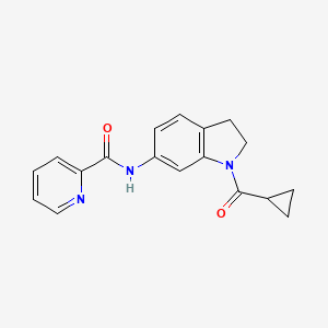 molecular formula C18H17N3O2 B2914034 N-(1-(cyclopropanecarbonyl)indolin-6-yl)picolinamide CAS No. 1206985-33-2