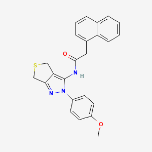 molecular formula C24H21N3O2S B2914046 N-[2-(4-methoxyphenyl)-2H,4H,6H-thieno[3,4-c]pyrazol-3-yl]-2-(naphthalen-1-yl)acetamide CAS No. 361477-26-1
