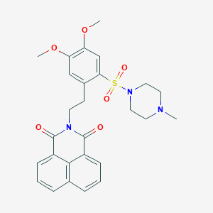 molecular formula C27H29N3O6S B2914047 2-(4,5-dimethoxy-2-((4-methylpiperazin-1-yl)sulfonyl)phenethyl)-1H-benzo[de]isoquinoline-1,3(2H)-dione CAS No. 452089-70-2
