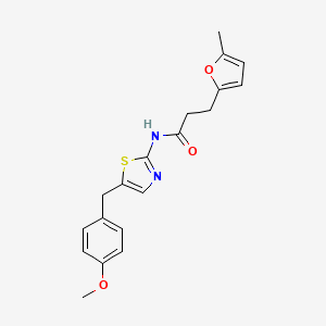 molecular formula C19H20N2O3S B2914054 N-{5-[(4-METHOXYPHENYL)METHYL]-1,3-THIAZOL-2-YL}-3-(5-METHYLFURAN-2-YL)PROPANAMIDE CAS No. 477281-57-5