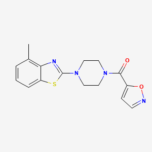molecular formula C16H16N4O2S B2914056 Isoxazol-5-yl(4-(4-methylbenzo[d]thiazol-2-yl)piperazin-1-yl)methanone CAS No. 941994-14-5