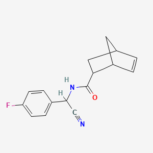 molecular formula C16H15FN2O B2914059 N-[Cyano-(4-fluorophenyl)methyl]bicyclo[2.2.1]hept-5-ene-2-carboxamide CAS No. 2262382-80-7