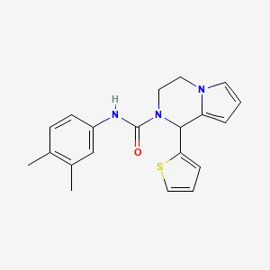 molecular formula C20H21N3OS B2914066 N-(3,4-dimethylphenyl)-1-(thiophen-2-yl)-3,4-dihydropyrrolo[1,2-a]pyrazine-2(1H)-carboxamide CAS No. 899942-58-6