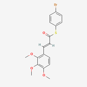 molecular formula C18H17BrO4S B2914069 S-(4-bromophenyl) 3-(2,3,4-trimethoxyphenyl)-2-propenethioate CAS No. 882073-27-0