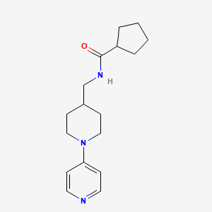 molecular formula C17H25N3O B2914086 N-((1-(pyridin-4-yl)piperidin-4-yl)methyl)cyclopentanecarboxamide CAS No. 2034232-27-2