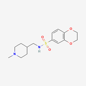 molecular formula C15H22N2O4S B2914097 N-[(1-methylpiperidin-4-yl)methyl]-2,3-dihydro-1,4-benzodioxine-6-sulfonamide CAS No. 953232-17-2