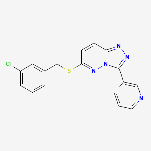molecular formula C17H12ClN5S B2914105 3-(6-{[(3-chlorophenyl)methyl]sulfanyl}-[1,2,4]triazolo[4,3-b]pyridazin-3-yl)pyridine CAS No. 868969-24-8