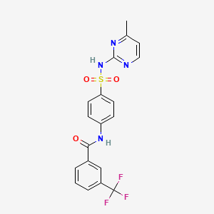 molecular formula C19H15F3N4O3S B2914107 N-{4-[(4-methylpyrimidin-2-yl)sulfamoyl]phenyl}-3-(trifluoromethyl)benzamide CAS No. 303035-26-9