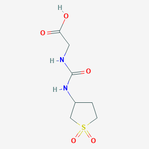 molecular formula C7H12N2O5S B2914115 N-(((1,1-dioxidotetrahydrothien-3-yl)amino)carbonyl)glycine CAS No. 443652-10-6