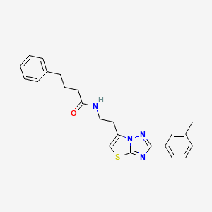4-phenyl-N-(2-(2-(m-tolyl)thiazolo[3,2-b][1,2,4]triazol-6-yl)ethyl)butanamide