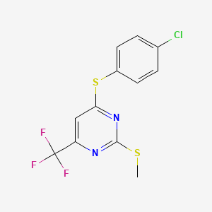 4-Chlorophenyl 2-(methylsulfanyl)-6-(trifluoromethyl)-4-pyrimidinyl sulfide