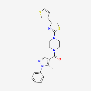 (5-methyl-1-phenyl-1H-pyrazol-4-yl)(4-(4-(thiophen-3-yl)thiazol-2-yl)piperazin-1-yl)methanone