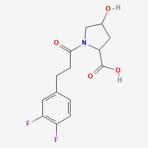 B2914132 1-[3-(3,4-Difluorophenyl)propanoyl]-4-hydroxypyrrolidine-2-carboxylic acid CAS No. 1191115-84-0