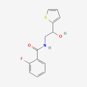 molecular formula C13H12FNO2S B2914170 2-fluoro-N-(2-hydroxy-2-(thiophen-2-yl)ethyl)benzamide CAS No. 1267766-48-2