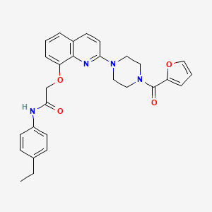 molecular formula C28H28N4O4 B2914180 N-(4-ethylphenyl)-2-((2-(4-(furan-2-carbonyl)piperazin-1-yl)quinolin-8-yl)oxy)acetamide CAS No. 941989-89-5