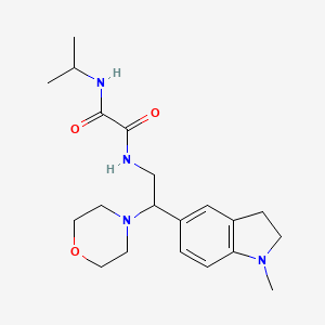 molecular formula C20H30N4O3 B2914196 N1-isopropyl-N2-(2-(1-methylindolin-5-yl)-2-morpholinoethyl)oxalamide CAS No. 922067-88-7