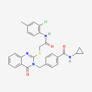 4-((2-((2-((2-chloro-4-methylphenyl)amino)-2-oxoethyl)thio)-4-oxoquinazolin-3(4H)-yl)methyl)-N-cyclopropylbenzamide