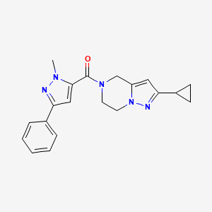 (2-cyclopropyl-6,7-dihydropyrazolo[1,5-a]pyrazin-5(4H)-yl)(1-methyl-3-phenyl-1H-pyrazol-5-yl)methanone